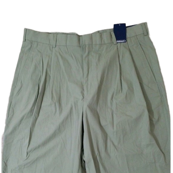 Lands'End~Men's 37W×34L~Soft Olive Blended Poplin Pleated Front Pants Casual NWT - Picture 7 of 10